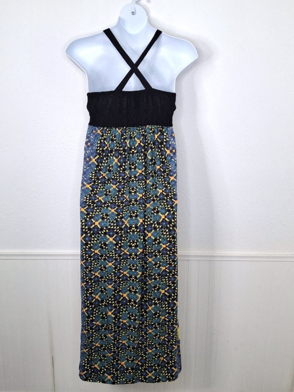 Angie Maxi Dress Sz L Embroidered Beaded Gypsy Boho Festival Hippie 90s Y2K - Picture 7 of 16